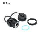5/10Pcs RJ45 Panel Mount Coupler IP68 Shielded Panel Mount Bulkhead Ethernet LAN Pass Through Connector for CAT6/CAT5E/CAT5