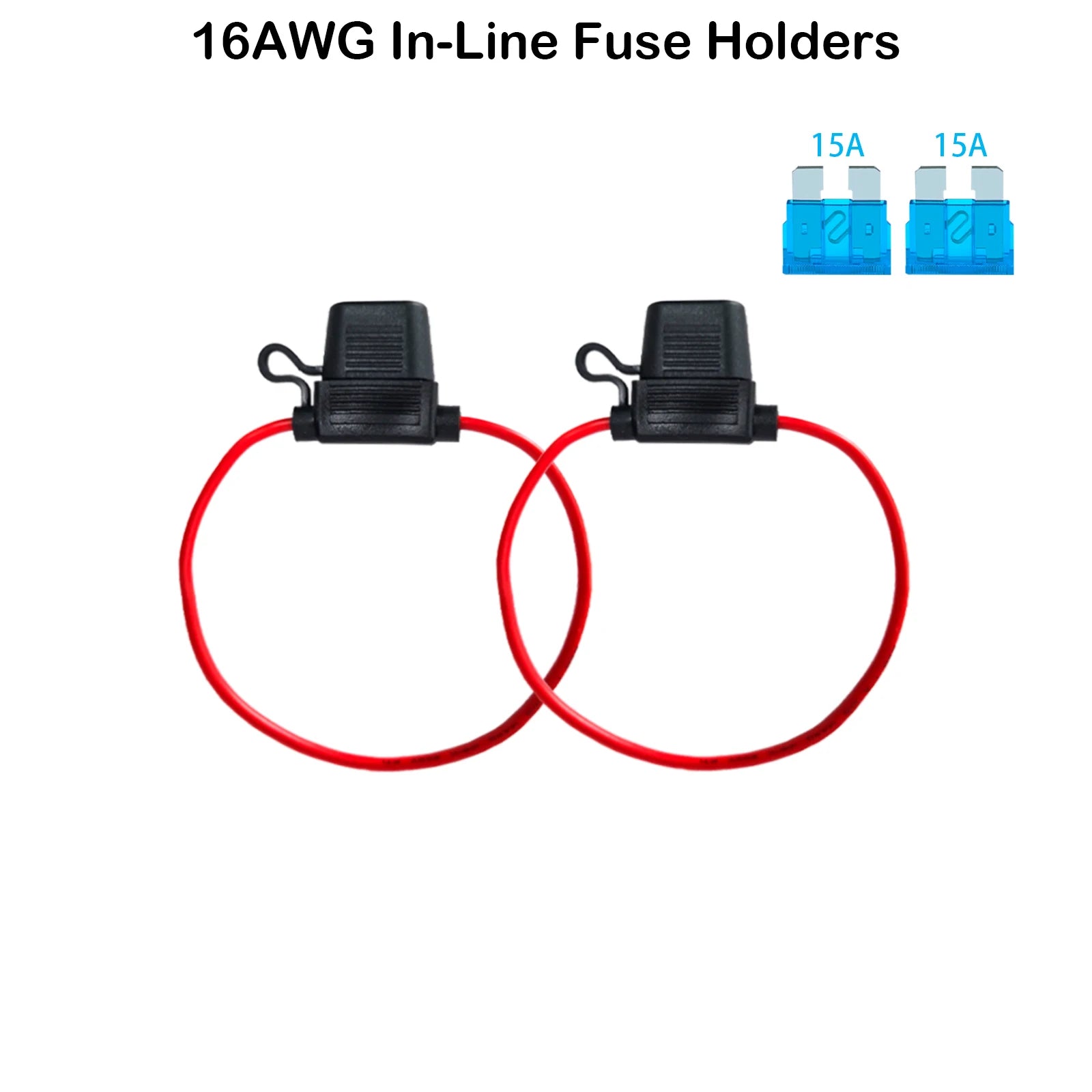 2PCS Inline Fuse Holder 10/12/14/16/18AWG Car Gauge Inline Fuse ATO/ATC Standard Blade Fuse 5A 10A 15A 20A 30A 40A Fuse Holders