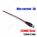 1-100pcs DC Power Pigtail Cable 5.5 2.1mm Female Male Plug 5V 12V Jack Connector Wire For CCTV Camera LED Strip Power Adapter