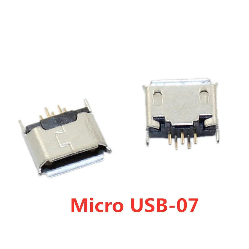 20pcs Micro USB 5 Pin SMT Socket Connector Type B Female Placement DIP SMD USB Charging Adapter Connectors Plug