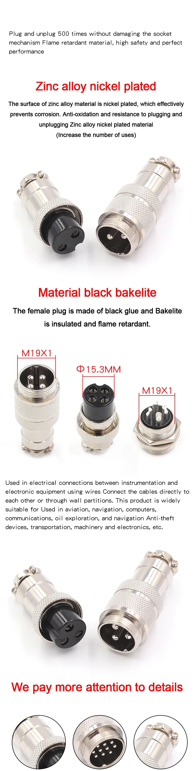 20mm Aviation Plug Connector and Socket GX20 2/3/4/5/6/7/8/9/10/12 core
