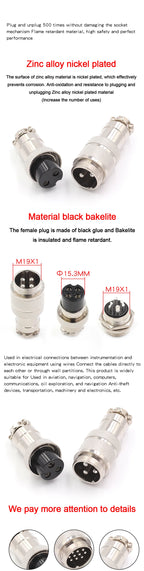 20mm Aviation Plug Connector and Socket GX20 2/3/4/5/6/7/8/9/10/12 core