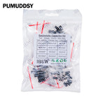 120PCS 12Values Electrolytic Capacitor Kit (0.22μF-470μF 16V-50V) for DIY Electronic Circuit kit 16V100UF 50V0.47UF 25V10UF