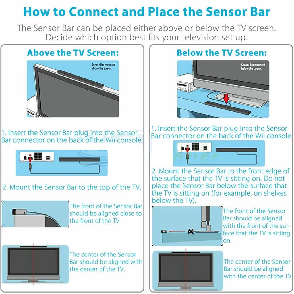 Plug & Play Wired Sensor Bar For Nintendo Wii & Wii U Controller Wired IR Infrared Ray Inductor Sensor Bar For Nintendo Game