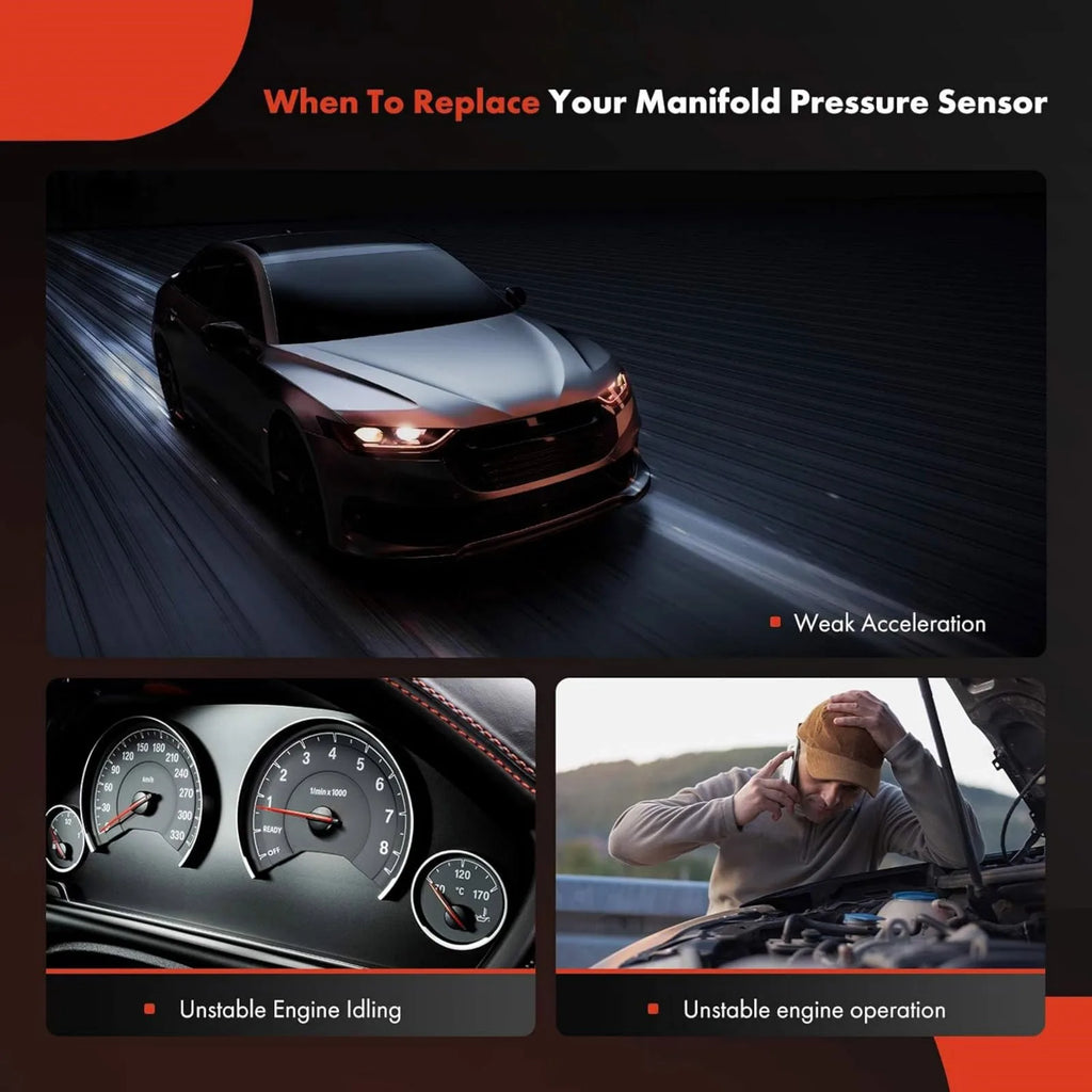 Manifold Absolute Pressure MAP Sensor AA5Z-9F479-C Replace AS436 for Ford F-150 Expedition Lincoln Navigator