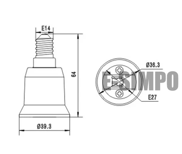 2PCS E14 To E26 E27 Adapter Conversion Socket Fireproof Plastic Converter High Quality Material Socket Bulb Adapter Lamp Holder