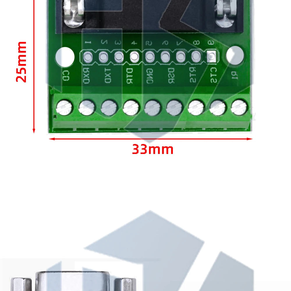 DB9 RS232 Serial Breakout Board: 9-Pin Solderless Connectors (Female & Male) – Terminal Adapter
