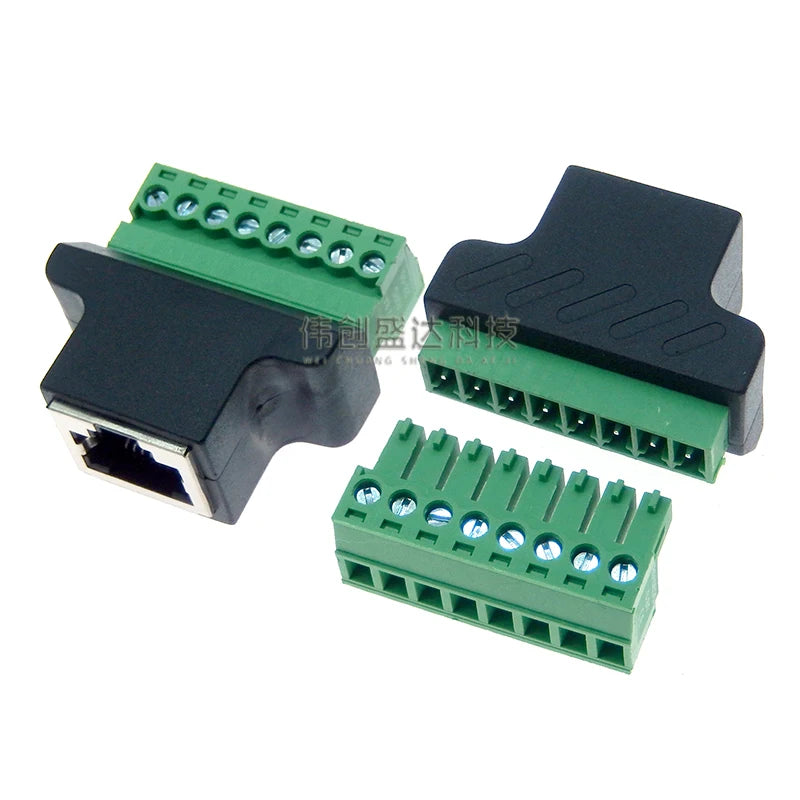 1pcs High Quality RJ45 To Screw Terminal Adaptor RJ45 Male/Female To 8 Pin Connector RJ45 Splitter For CCTV DVR CCTV Accessories