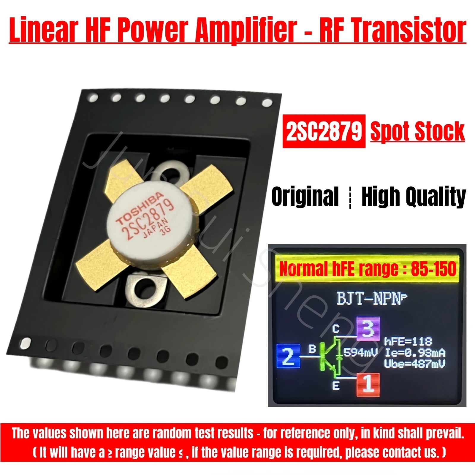 2SC2879 Original High Quality RF Transistor TO-59 25A 250W SSB Linear Silicon NPN Power Amplifier TOSHIBA 2SC2879A HF Transistor
