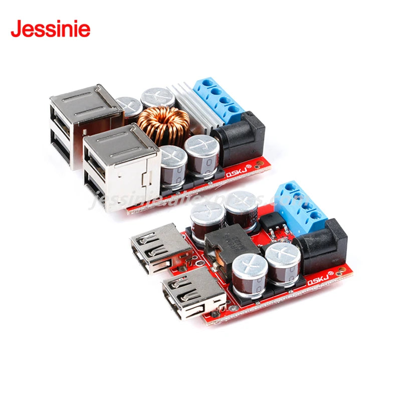 DC-DC 9V 12V 24V 36V to 5V 3A Step Down Buck Converter Board Dual 2/4 USB Port  Type-C for Car Charger Solar Power Supply Module