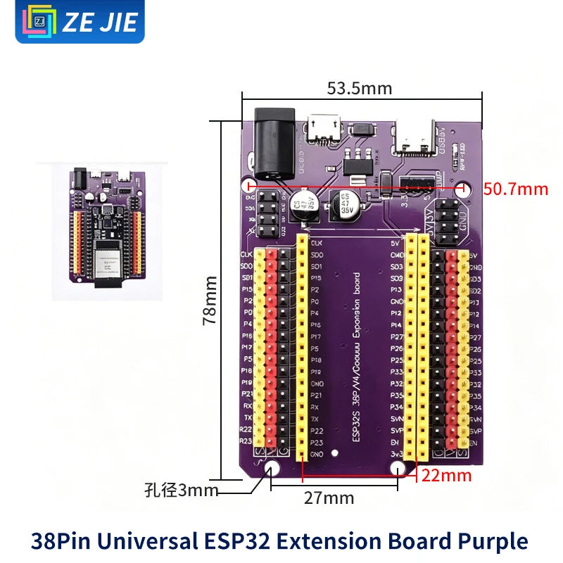 ESP32 Development Board Module, 8266 Wireless WiFi + Bluetooth, Dual-Core CPU, CH340 Chip, ESP32 Programming Socket