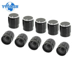 10PCS/Lot Black 6mm Potentiometer Knobs Caps Knurled Shaft  Potentiometer Control Knob Diameter 15mmx17mm Aluminum Switch Knob