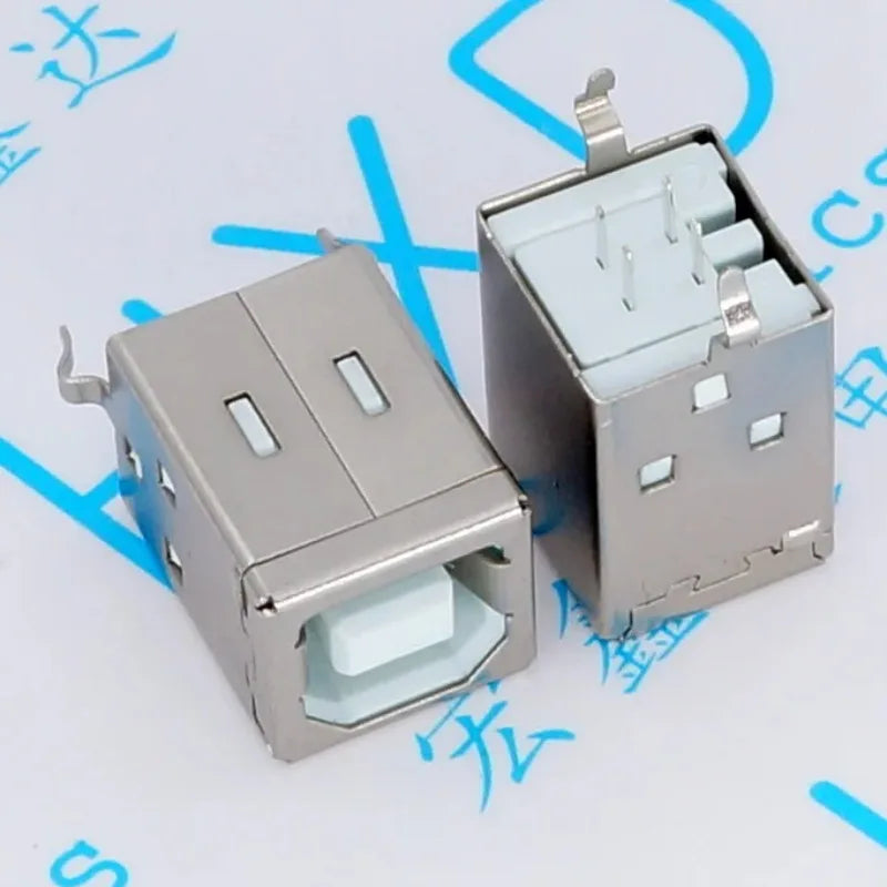 10pcs/lot  Vertical B Female 180 Degree D Printer Port Vertical 4PIN USB  BF180 USB Socket