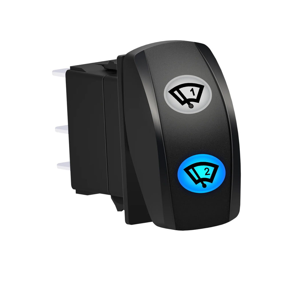 WINDSHIELD WIPER Rocker Switch DPDT 3 Position 2 In 1 Window Washer Switch 12V 20A Waterproof for CARS BOAT BUS RV SUV ATV UTV