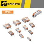 20/34/50PCS Electrical Lever Wire Connectors Quick Connect Wire Terminals Tool Free Inline Assemblable for Home Electric DIY