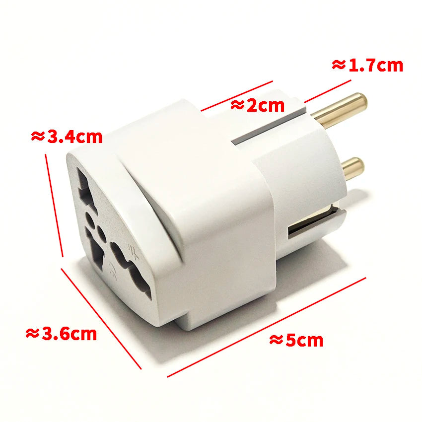 Universal EU Plug Adapter International AU UK US To Euro Travel Conversion Adapter Electrical Converter Power Socket Grey
