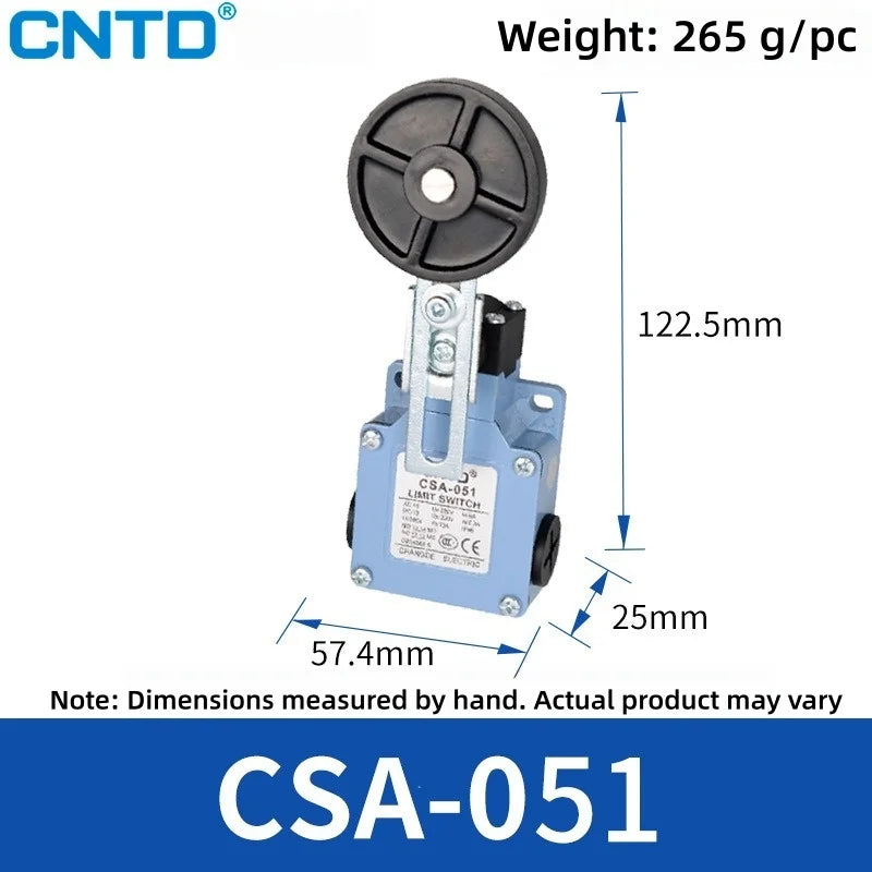 CNTD CSA-051 Adjustable Swing Rod Plastic Roller Limit Switch IP66 Waterproof 1NO 1NC 10A 250V Industrial Position Switch M18