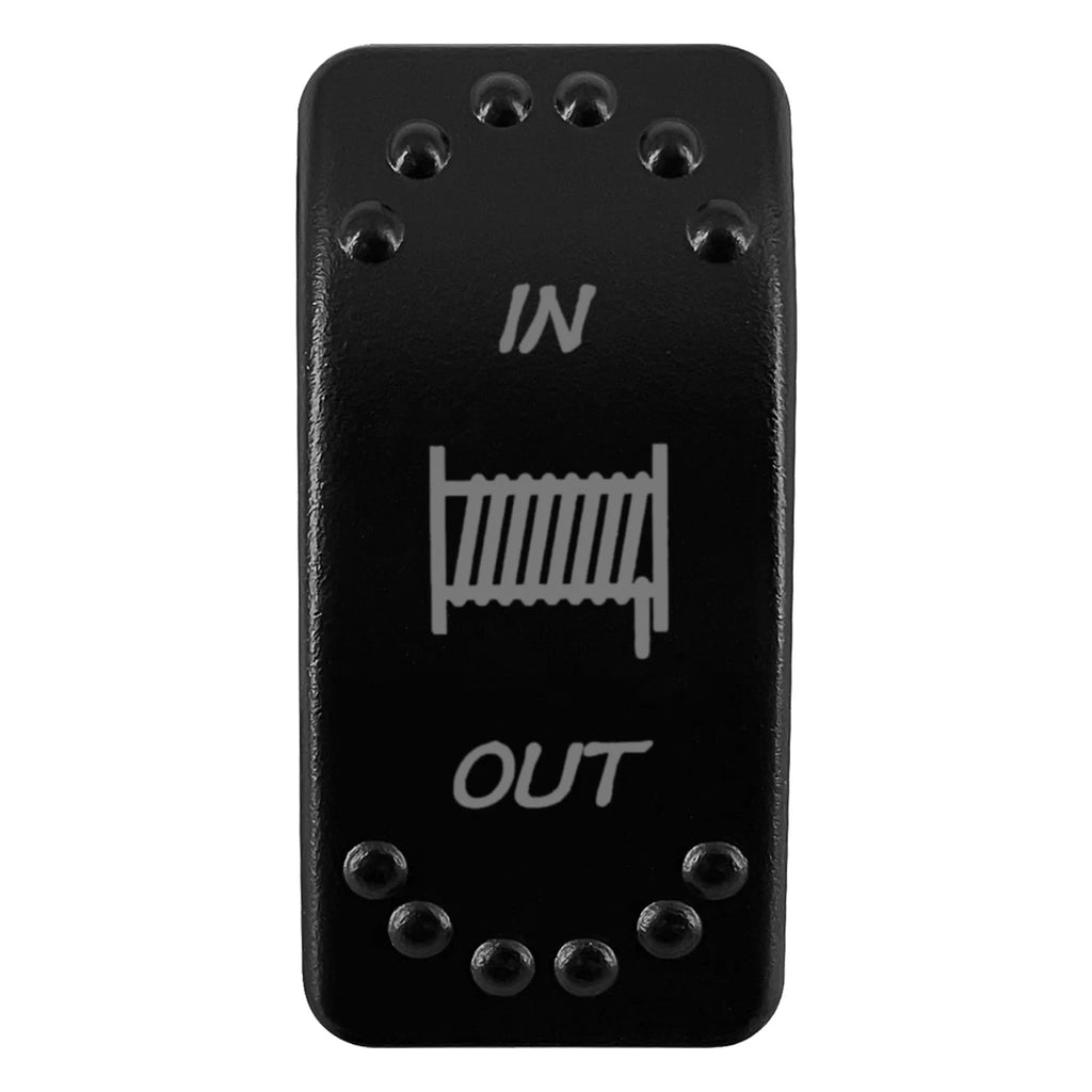 12V/24V Waterproof DPDT Momentary Rocker Switch ON-OFF-ON Arrows Winch In/Out Up/Down Toggle for Jeep, Dump Trailer, Truck, Boat