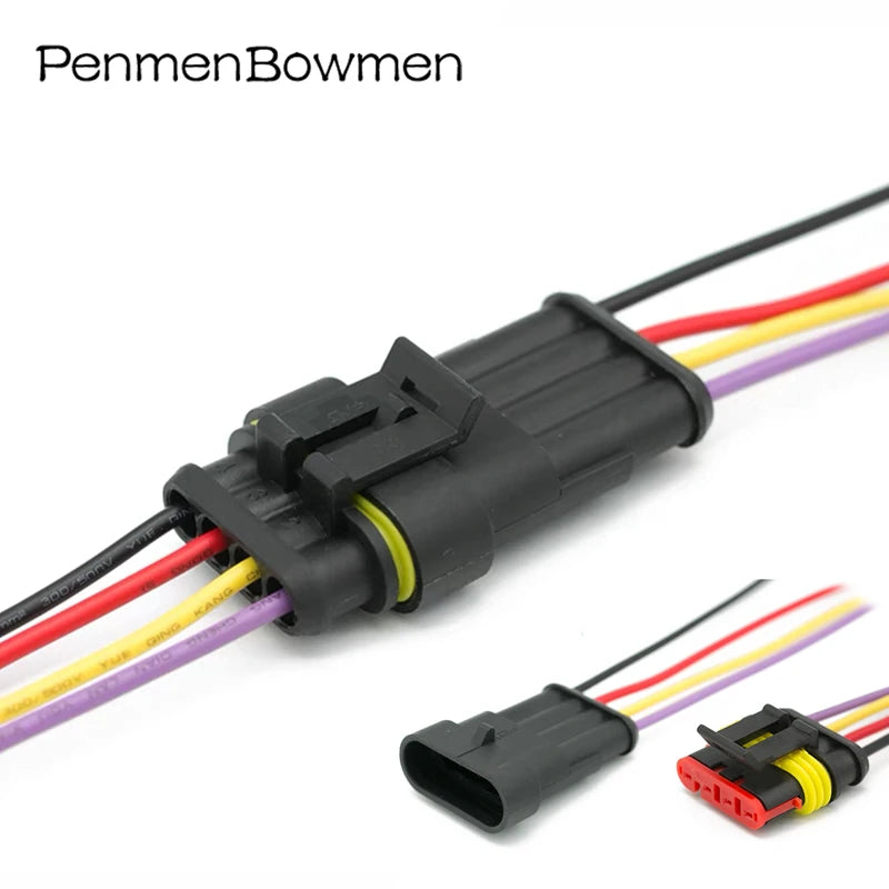 1 Set 1 2 3 4 5 6 Pin Auto Xenon Lamp Electrical Cable Connectors Waterproof Female Male Wire Harness Plug for Car Motorcycle
