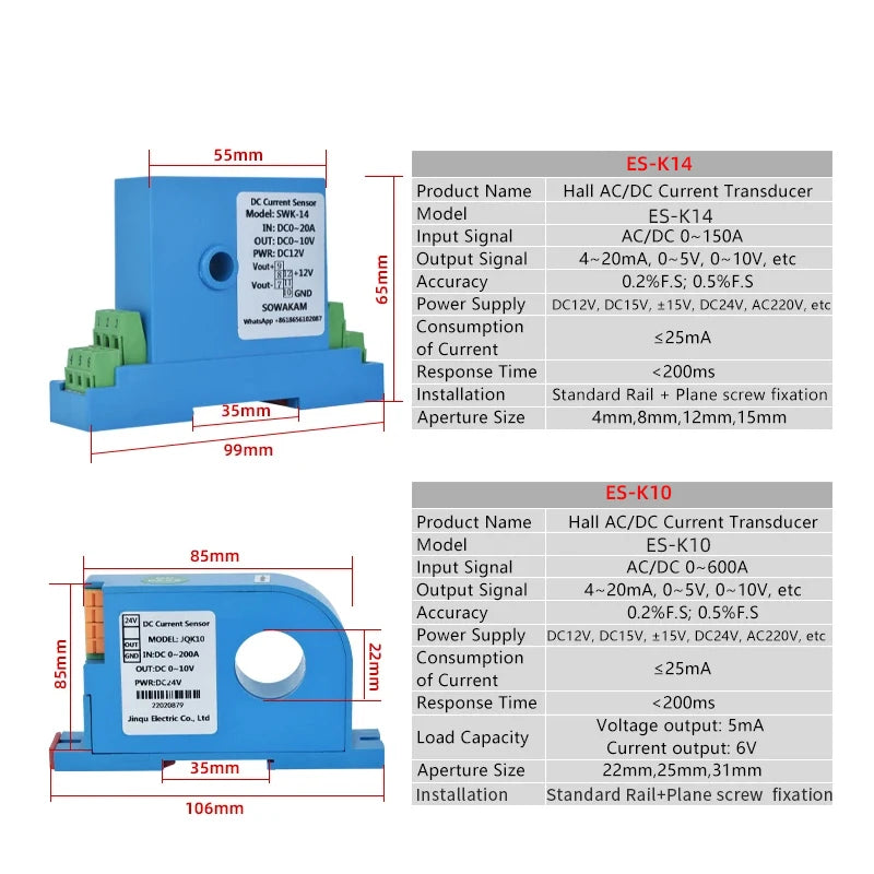 DC Current Transmitter 1V/5V/10V Volatge Transducer Factory Supply Current Sensor current transmitter power 12/24V