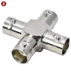 Q9 BNC Male Female Connector Tee Type 3Way Splitter BNC To BNC Male Female 90 Degree Right Angle Brass RF Coaxialc