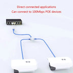 2-in-1 POE Splitter Three-Way RJ45 Connector for Security Camera Installation ,Networks Monitoring System