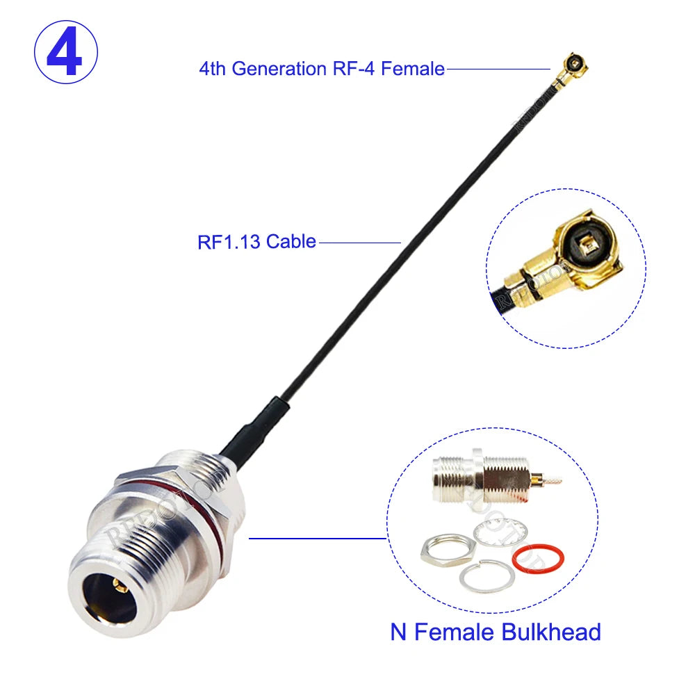 1Pcs N Male/N Female to IPX-4 MHF4 Female Connector N to IPX RF113 Pigtail Coaxial Mini PCI WIFI WLAN Antenna Extension Cable