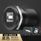 22mmc Metal Round D-type Module B-USB USB-B B-A Printing Adapter Cabinet Fast