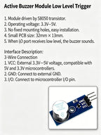 3.3V 5V Active Buzzer Module High/Low Trigger Piezo Buzzer Sound Alarm Module Compatible With 3.3V 5V Microcontroller