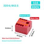 Wire Electrical Connectors PTFIX 2.5mm Wire Merging And Branching Device Push-in Terminal Block Connector Mount On Din Rail