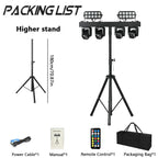 260W 4in1 RGBW LED Beam Wash Light Kit Set Tripod Stand Remote Control DMX512 For Disco DJ Wedding Party Club