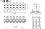 10Pcs  2.54mm /2.0mm /1.27mm Pitch SMD SMT Double Row Male PIN Header 2*2/3/4/5/6/7/8/10/12/20/40/50 PIN Strip Connector