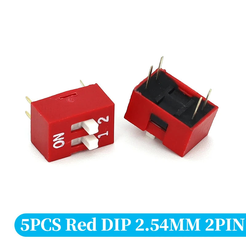 5PCS Slide Type Switch Module 1 2 3 4 5 6 7 8 10PIN /1.27/2.54mm Position Way DIP/SMD Pitch Toggle Switch Blue Snap Switch Dial