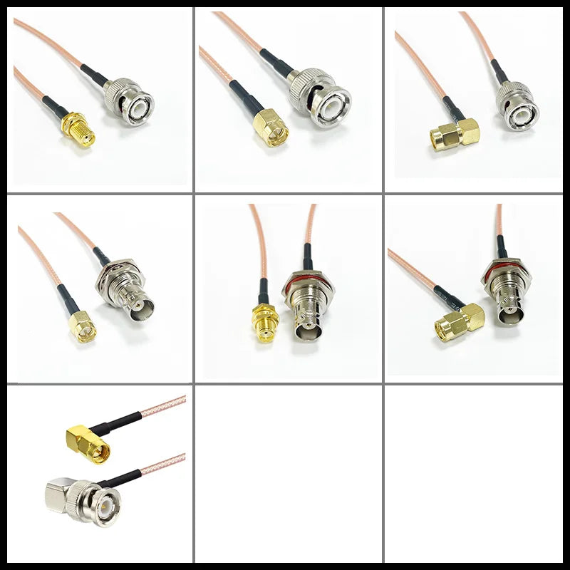 SMA to BNC Bulkhead Cable 50 Ohm SMA Male to BNC Female RG316 Coaxial Cable Jumper for Ham Radio Scanner Antenna Wi-Fi