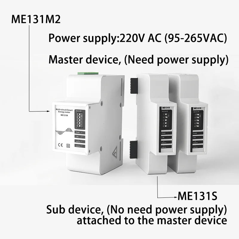 Multi Sensors Power Meter ME131 Multi-Circuit Smart Multi Function Meter Rogowski Coil Electricity Energy Meter