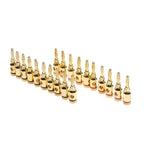 20/8Pcs 24k Gold-Plated Banana Plugs 4mm Audio Speaker Connectors for Musical Cables & Speaker Jacks Durable Pin Plugs