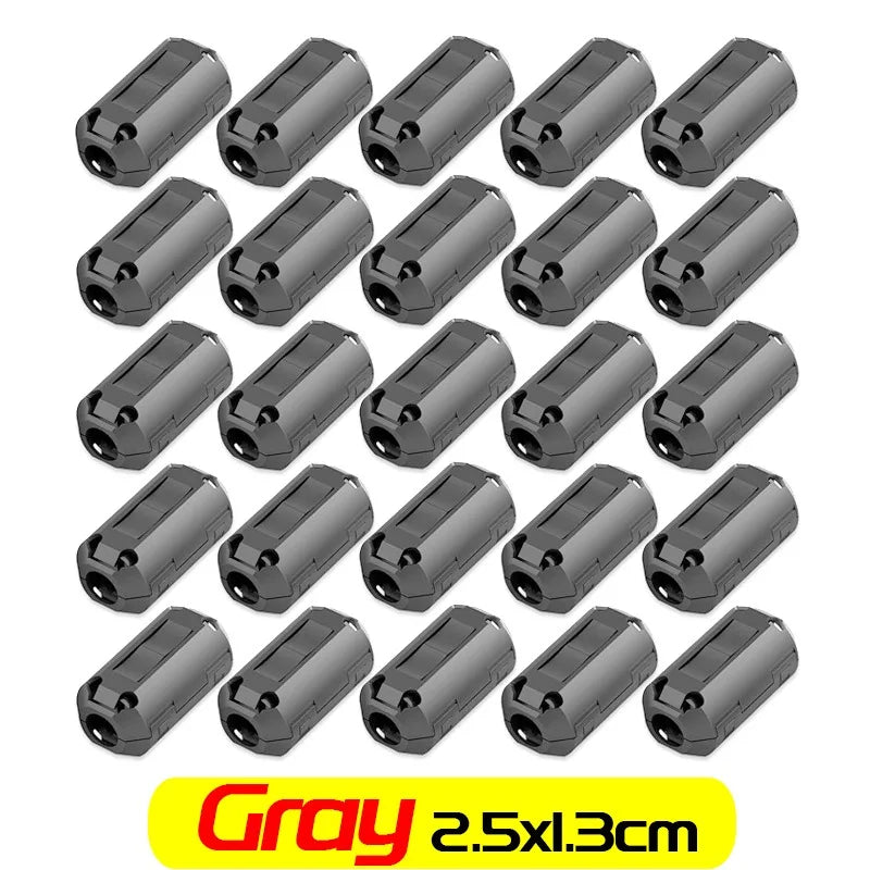 1/20PCS Noise Filter Magnetic Clips Anti-Interference High-Frequency Ferrite Core Choke Clip for Speakers Video Radio Cable Wire