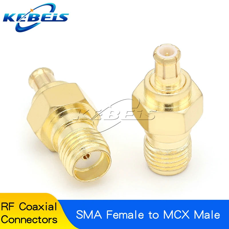 1Pcs SMA to MCX/MMCX Adapter MMCX to SMA Male Plug & Female Jack Straight RF Coaxial Antenna Connector Kit High Quality KEBEIS