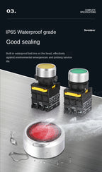 Push Button on Off Switch with LED 22mm Momentary Reset Self Locking Waterproof  Power Switch with Light 12V 24V 220V 10A 1NO2NC