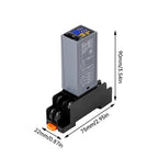 DC12V DC24V AC220V Digital Time Relay Mini Power-on Delay Controller Time Relay Cycle Time Control Delay Device with Base Socket