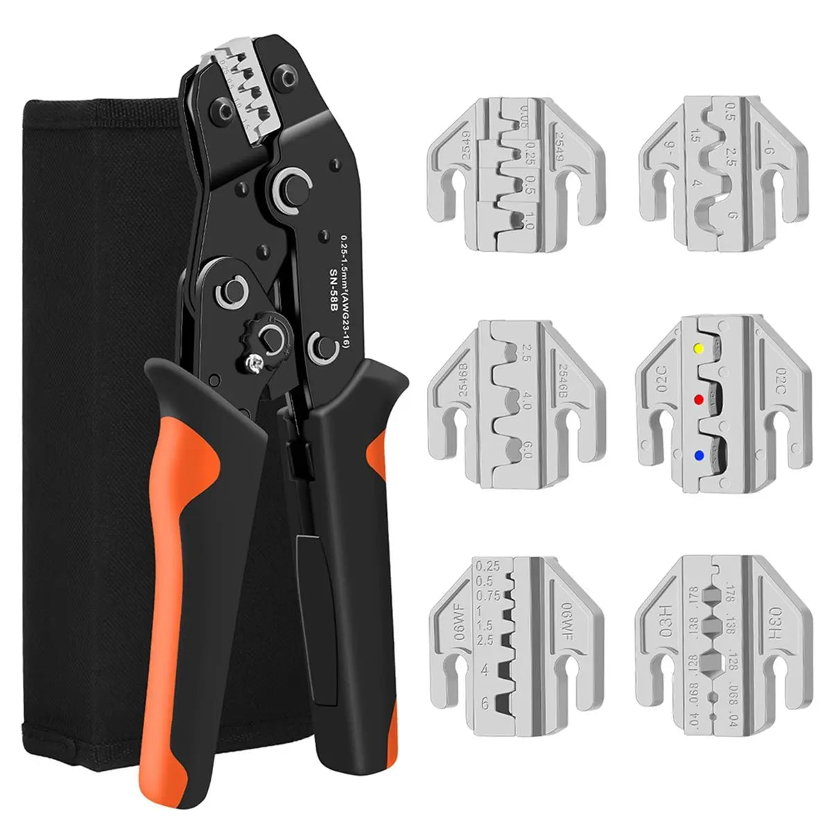 618 Mega Sale SN Ratchet Electrician Crimping Tool Set for Insulated and Non-Insulated Terminals, Molex Open Dupont Connectors