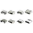 100/1000PCS Micro USB Android Female Charging Socket, Flat Edge Crimped Type, 5Pin, 4 Mounting Pins, SMD & DIP Tail Connector
