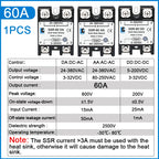 LCTC1PCS Single-phase Solid State Relay  DC to AC AC to AC DC to DC  Zero-crossing SSR 10A25A40A50A60A80A100A