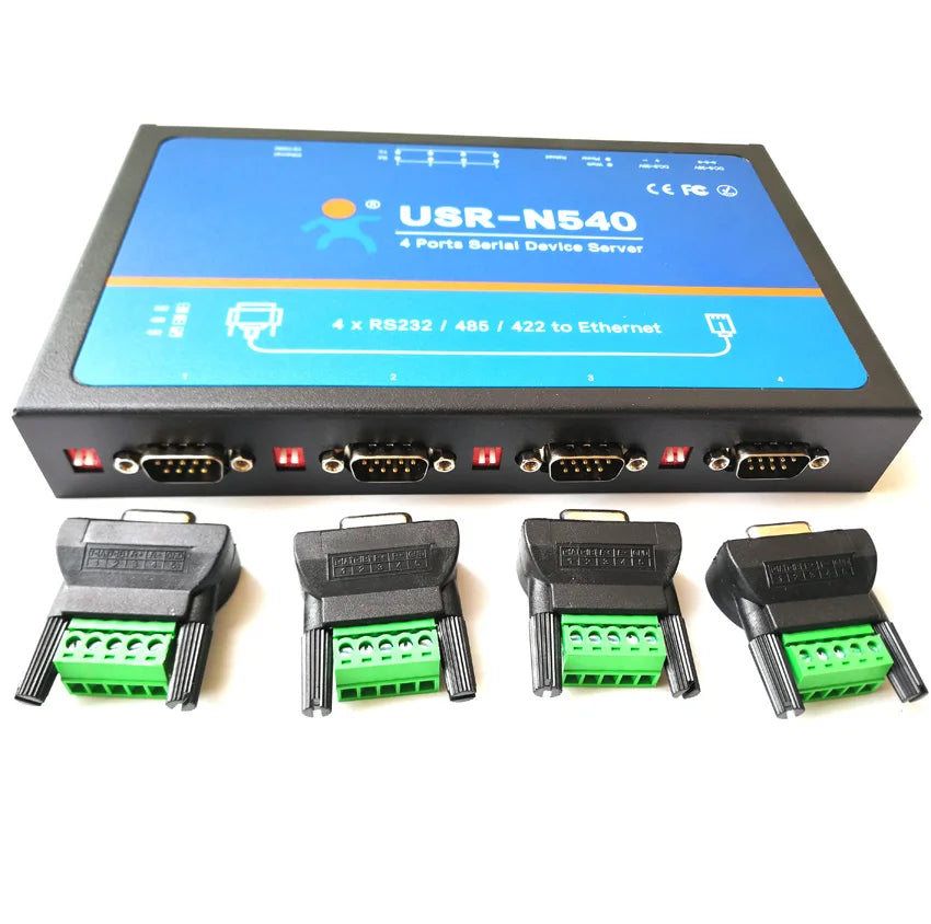 USR-N540 4 Ports RS232 RS485 RS422 to Ethernet RJ45 Modbus RTU Gateway Serial Device Servers with SSL/TSL MQTT