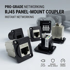 D-Type Panel Mount RJ45 Ethernet Socket – Shielded CAT5e / CAT6 Network Jack with Metal Housing for Industrial Enclosure