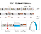 WS2812B RGB LED Light Strip 160 LEDs 2.7mm 5mm WS2812 Lights 0807 2020 Individually Addressable Smart Pixels Magic 5V 12V IP30