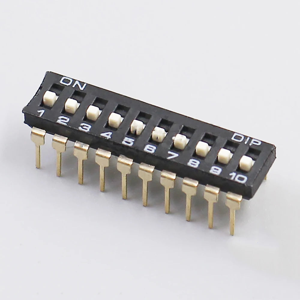 5-10PCS DIP Switch Toggle Switches 2.54mm 2P/3P/4P/5P/6P/8P/10P Black 2.54MM SMD Switch Gold Plated Pin