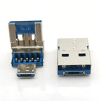 10pcs USB3.0 A Type + Micro Male Two-in-one Plug Connector 9 Pin SMT SMD USB 3.0 Jack Charging Socket DIY Soldering