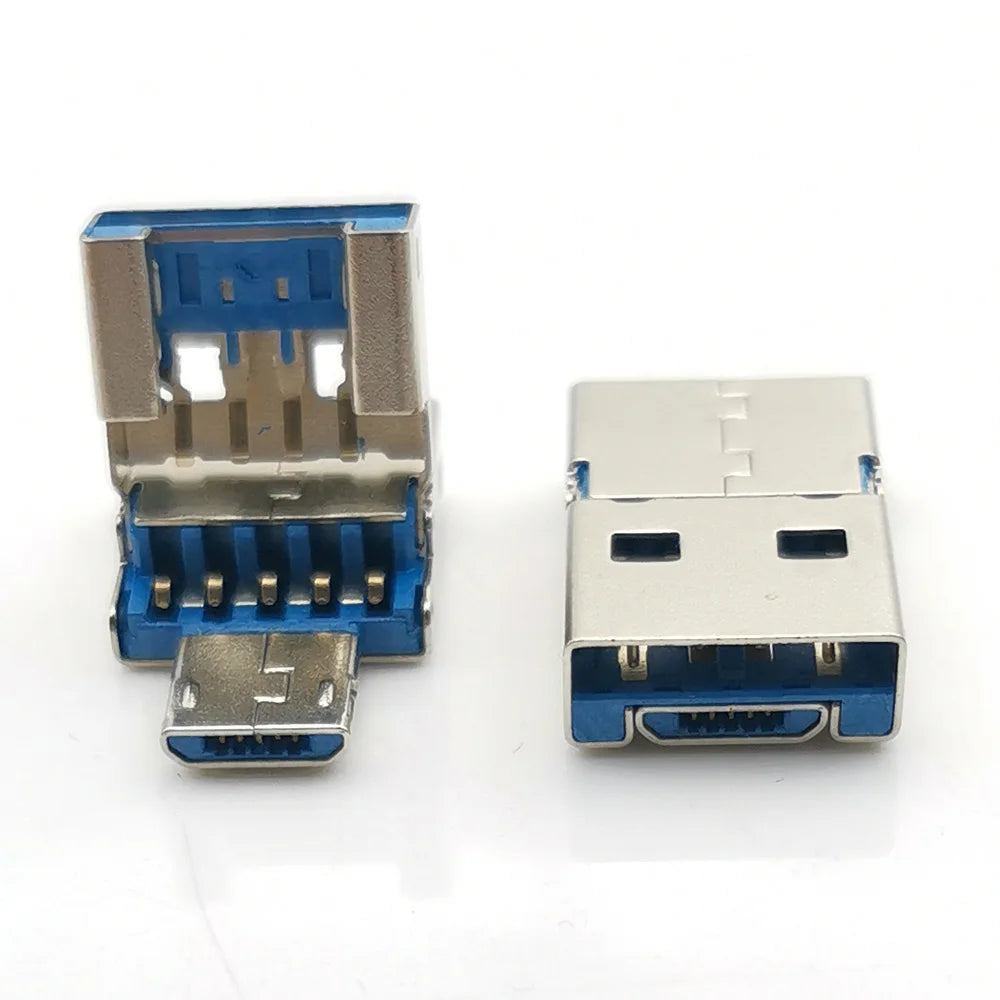 10pcs USB3.0 A Type + Micro Male Two-in-one Plug Connector 9 Pin SMT SMD USB 3.0 Jack Charging Socket DIY Soldering