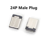 10Pcs USB 3.1 Type C 6/16/24 Pin Connector Male Female Charging Port PCB Mount Solder Socket